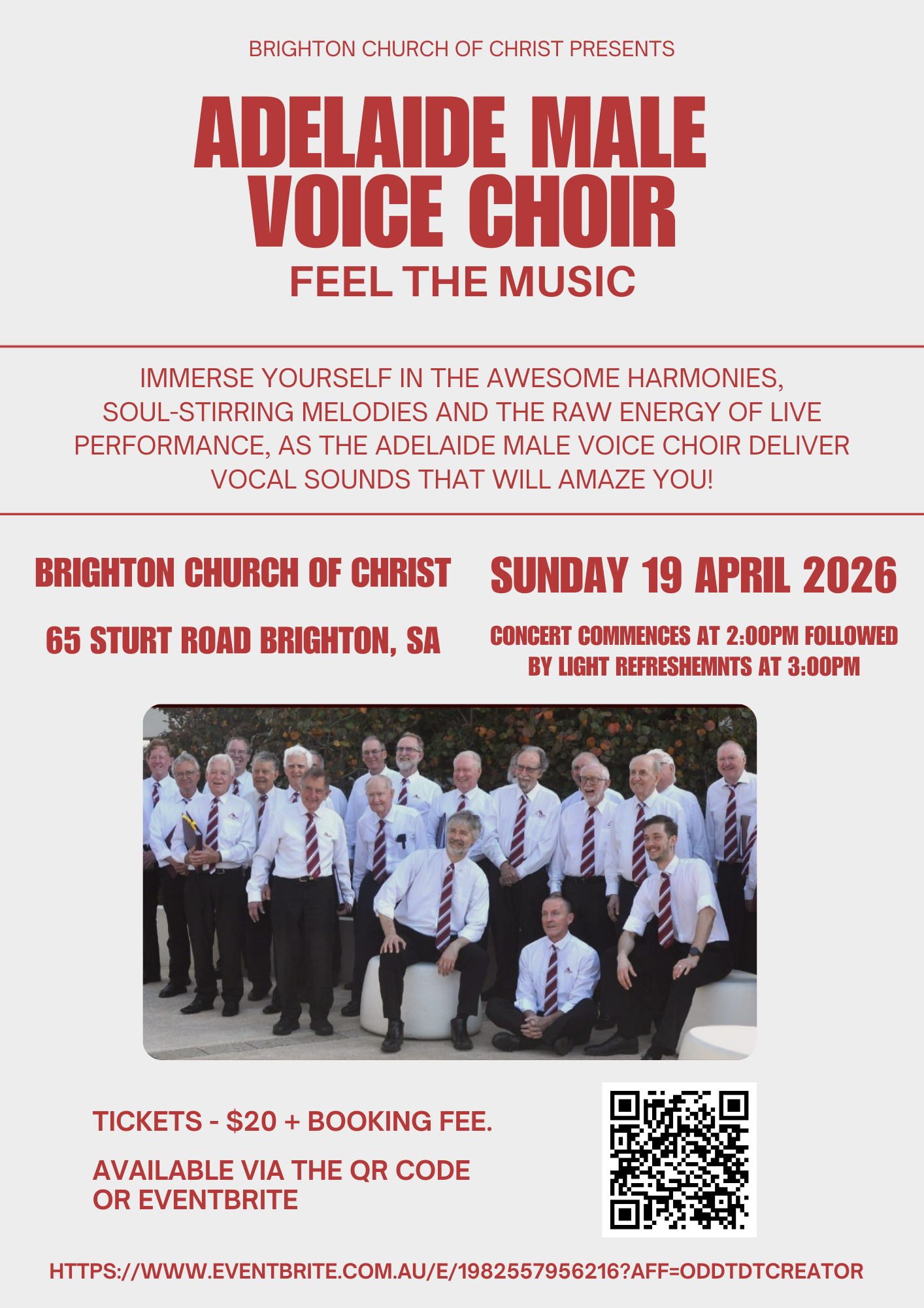 Adelaide Male Voice Choir 2026 flyer